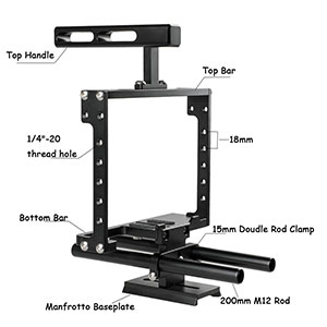 Simple Aluminum Alloy Camera Video Cage