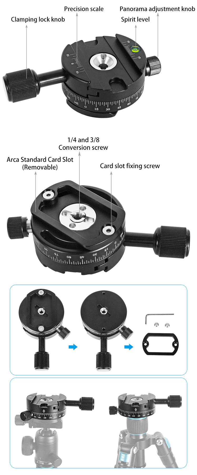 360 Degree Rotating Quick Release Plate Kit