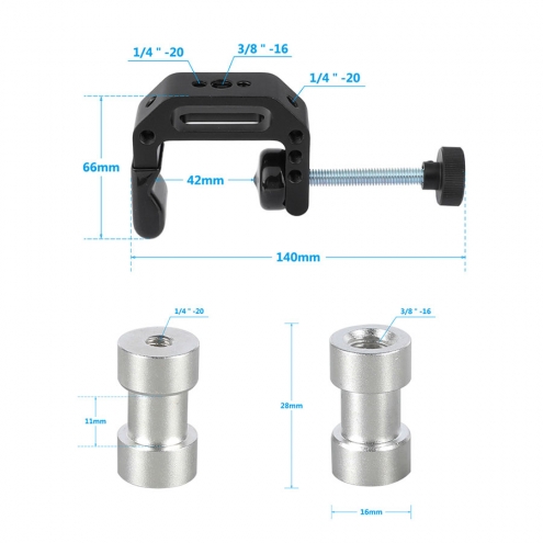 C-Clamp with Light Stand Head Adapter