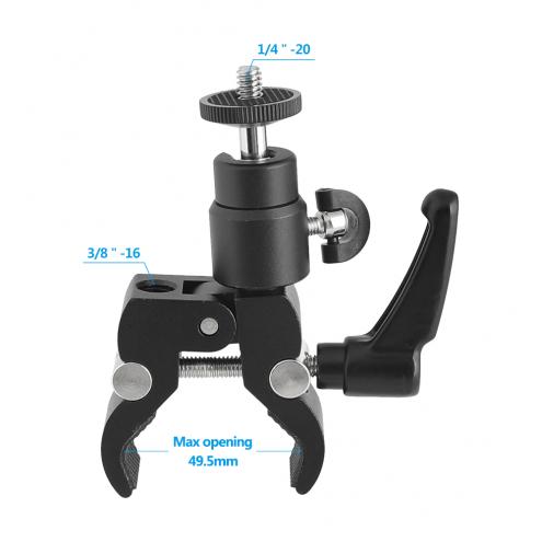 Small Super Clamp with Mini Ball Head