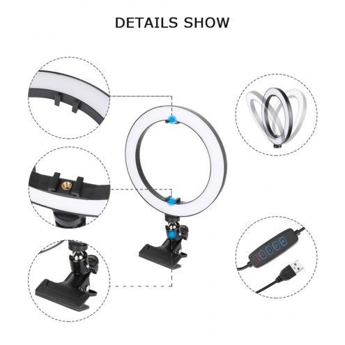 LED Ring Light with Mount Clip Clamp