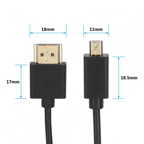 Micro-HDMI to HDMI Coiled Cable