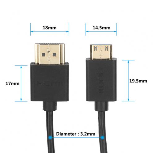 Mini-HDMI to HDMI Coiled Cable